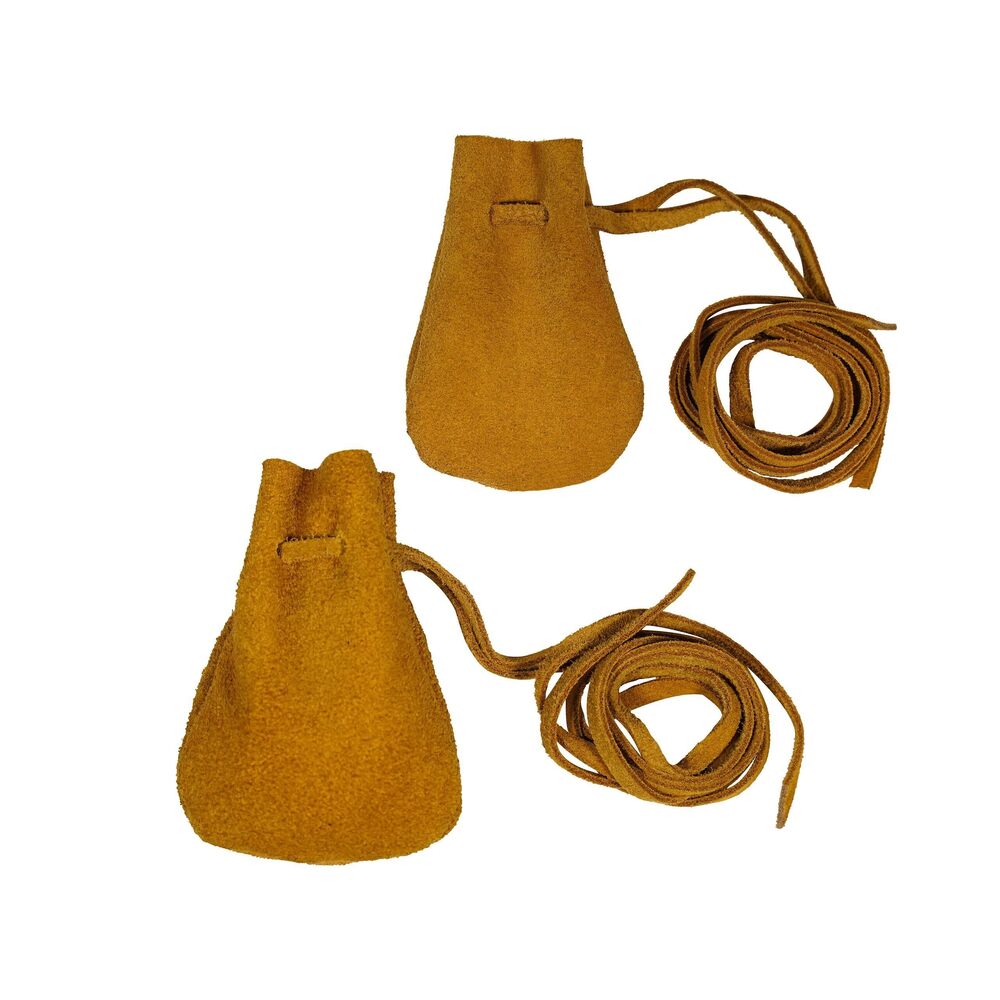 3446 Trinket Bags, Coin Dice Medieval Purses, Drawstring Medicine Bag Suede